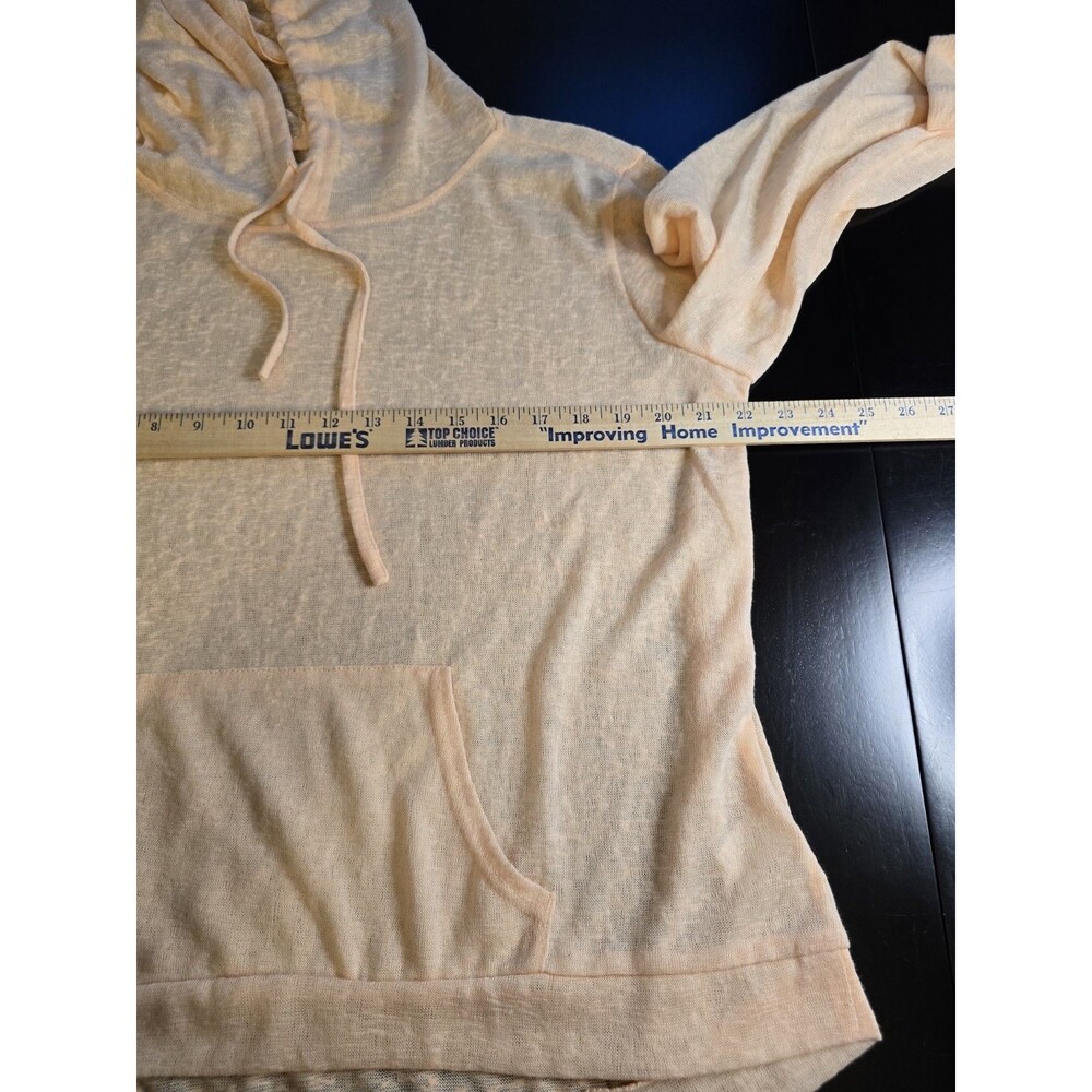 Weatherproof Vintage Hoodie Peach Long Sleeve Pockets Sheer Lightweight Womens M - Picture 2 of 8
